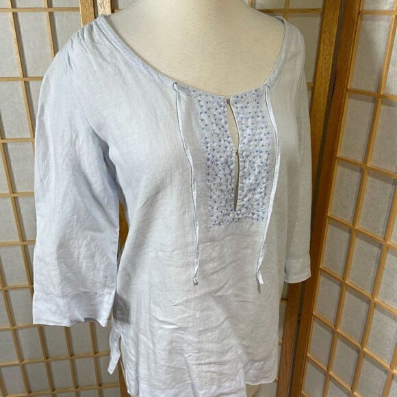 Eileen Fisher XS Irish Linen Blouse - Picture 14 of 16